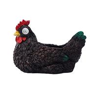 Statue de poule de jardin en plein air - Figurine de poule - Décoration amusante avec lumière solaire - Décoration en forme d'animal