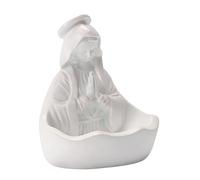 Statue de prière vierge Marie miniature de 14 cm, figurine religieuse en résine, ornement de mère sacrée Marie avec support de chapelet | Figurine chrétienne de décoration d'intérieur pour porche
