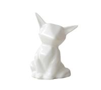Statue de renard géométrique moderne - Sculpture de renard arctique origami en céramique noire, décoration élégante pour la maison et le bureau, ornement cadeau unique, accessoire d'ameublement