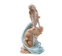 Statue de réservoir de poisson sirène - Figurines en résine avec 6 styles uniques, décoration d'aquarium pour scènes sous-marines thématiques | Char artificiel d'animaux de compagnie ou affichage de