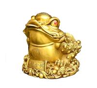 Statue de Richesse Chinoise Feng Shui Grenouille Figurine Chanceux Argent Crapaud Maison Bureau Espace de Travail en Laiton décor * 3.5IN 1.2LB