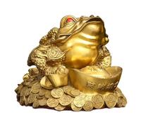 Statue de Richesse Chinoise Feng Shui Grenouille Figurine Chanceux Argent Crapaud Maison Bureau Espace de Travail en Laiton décor * 3.5IN 1.2LB