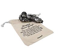 Statue de Saint Joseph dormant automne avec sac en toile et prière imprimée, ton argent, 3,5 pouces