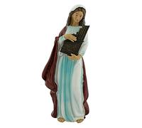 Statue de Sainte Cécélie Peinte de 15,2 cm de Haut | Saint Patron de la Musique et des Musiciens | Excellent Cadeau catholique pour première Communion ou Confirmation | Décoration d'intérieur
