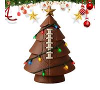 Statue De Sapin De Noël - Illuminé par LED avec étoile sommitale - Décoration De Bureau Thème Football Sapin De Noël | pour Table de Nuit Chambre Salon Balcon Table à Manger Salle de Sport Stade