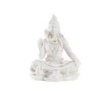 Statue de Seigneur Shiva en résine blanche, pose de méditation, sculpture de divinité hindoue, statues de dieu indien (13 cm)