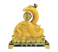 Statue de Serpent du Nouvel an Chinois | Décoration de Table de Sculpture Feng Shui en résine dorée