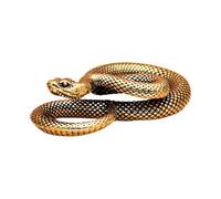 Statue de serpent en bronze - Sculpture animale réaliste à haute simulation | Fortune Luck Figurine, Elegant Home Accent, Shelf Ornament for Good Energy, seule pièce de décoration de serpe