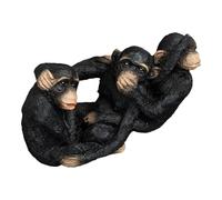 Statue de singe décorative - Sculpture en résine trois singes de la sagesse | Figurine « Hear No Evil See No Evil », parfaite pour bureau, bibliothèque, salon, bureau, balcon, arrière-cour