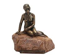 Statue de sirène finition bronze - 10,5 x 7,8 x 11,6 cm - Figurine fantastique de l'océan pour la décoration de la maison et du bureau, cadeau unique pour les amateurs de sirène et les amateurs de