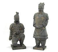 Statue de Soldats Chinois, Figurine de Guerrier en Terre Cuite Traditionnelle Antique Xi'an, Chine Voyages Souvenirs 2pcs