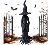 Statue de sorcière Cracker Barrel - Figurine gothique en résine - Décoration de magicien rétro - Ornement fantaisie sombre - Collection de festival d'Halloween (30 cm)