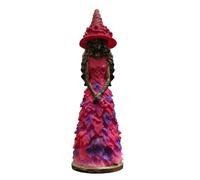 Statue de sorcière-Figurine de table en résine, art d'exposition d'étagère | Figurine en résine fabriquée à la main | Étagère de fête d'Halloween, design détaillé de la récolte d'automne qui crée une am