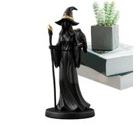 Statue de sorcière - Figurine gothique élégante avec tige et ravin | Décoration d'Halloween en résine pour salon, étagère, table | Figurine de sorcière mystique pour bureau, couloir, zone d'entrée