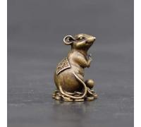 Statue de Souris en Laiton, Petite Figurine décorative, Adorable, rétro, Sculpture, décoration, Cadeau de Collection, thé Chinois, Animal de Compagnie, décoration d'intérieur