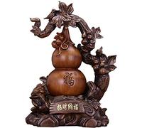Statue de Table décorative WU Lou/Hu Lu, Symbole de prospérité pour Une Pendaison de crémaillère, Attire la Richesse et la Chance, Vert (Marron)