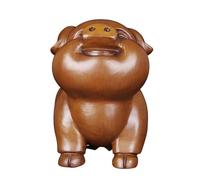 Statue de Table en Bois Massif Ornement de Cochon Animal Une Paire de décorations de Bureau TV d'entrée de Salon (ébène, L)