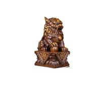 Statue de Table Ornement de Lion sculpté en Bois: Une Paire de décorations de Salon, d'entrée et de Bureau(Rosewood,L)