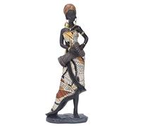 Statue de Tambour Africain Antique Figurines Tribales Africaines à Collectionner Décoration D'intérieur Fabriquée à la Main Sculpture Réaliste en Résine pour Bureau, Salon