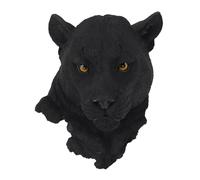 Statue de Tête D'animal 3D en Résine, Sculpture Murale, Tigre, Loup, Léopard, Décoration Artistique Murale, Ornements pour la Maison, le Bar et le Bureau (Léopard noir)