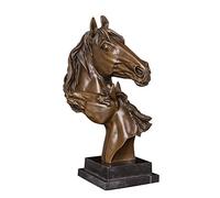 Statue de tête de Couple en Bronze, Sculpture en cuivre, Figurine de Buste de Cheval d'animal pour la décoration de la Maison, Ornements