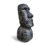 Statue de tête de moai - Sculpture de jardin - Rapa-Nui Figure de l'île de Pâques en sable de lave Gris