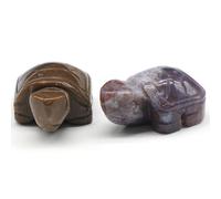 Statue De Tortue En Pierre Naturelle Clip Agate,Traitement Halo,Napgem,Décoration De Maison,Artisanat,Cadeaux,1 Pièce - Type India Agate-26x20mm