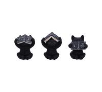 Statue de trois chats sages, sorcières noires, Nemesis Now