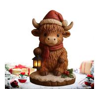 Statue de vache des Highlands - Sculpture lumineuse de Noël - Lumière d'ambiance décorative pour chambre d'enfant, table de chevet, bibliothèque, dortoir, étudiants, écrivains, lecteurs, bureau