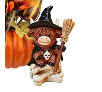 Statue de vache d'Halloween réaliste et mignonne | Décoration de chambre d'Halloween pour salon, bureau, bibliothèque, meuble TV, table, chambre à coucher, entrée