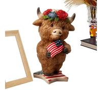 Statue de vache Highland - Figurines de vache Highland Décoration de la maison - Bovins de collection pour plateau à étages centre de table, cour, extérieur et intérieur