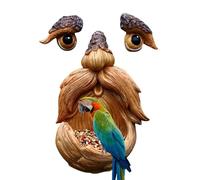 Statue de vieil homme en résine, 16 x 10 x 8 cm, art mural mystique pour décoration de jardin fantaisiste, sculpture de cour résistante aux intempéries pour arbres et souches