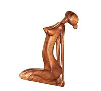 Statue de yoga - Figurine de méditation en bois fabriquée à la main - Origine zen spirituelle - Statue de yoga pour femme pour la maison, le jardin et le bureau - Sculpture zen spirituelle - Sculpture