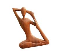 Statue de yoga - Figurine de méditation en bois fabriquée à la main - Origine zen spirituelle - Statue de yoga pour femme pour la maison, le jardin et le bureau - Sculpture zen spirituelle - Sculpture