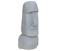 Statue déco extérieure Moaï H.82cm magnésie gris - Atmosphera createur d'interieur