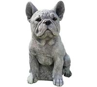 Statue DéCoration de Jardin Chien RéSine DéCoration Teckel et Bouledogue FrançAis Sculpture Ornements pour la Maison 17X12X11CM