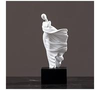 Statue Decoration Interieur Blanche, Sculpture en Resine Femme, Sculptures Décor À La Maison Blanc Moderne Art Abstrait Femmes dans Le Vent Décorations pour Chambre Étagères Bureau Meuble TV Salle
