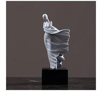 Statue Decoration Interieur Blanche, Sculpture en Resine Femme, Sculptures Décor À La Maison Blanc Moderne Art Abstrait Femmes dans Le Vent Décorations pour Chambre Étagères Bureau Meuble TV Salle
