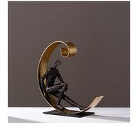 Statue Decoration Interieur Moderne Statuette Decoration Design, Décoration De Bureau À Domicile En Résine Hommes Drôles Et Lune Sculpture Abstraite Art Décoration En Or Accents Pour Table Basse Salon
