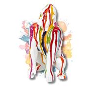 Statue Décoration Intérieur Multicolore - Statuette Gorille en Résine - Sculpture Moderne Street Art Design - Hauteur 24 cm