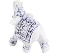 Statue décorative d'éléphant -Figure -Sculpture Résine Décoration intérieure Bijoux de collection Bleu et blanc Porcelaine S (6 x 4 7 cm / 2,4 1,6 2,8 pouces)