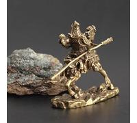 Statue décorative Guan Gong en cuivre faite à la main pour table et bureau