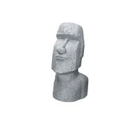 ECD Germany Statue Décorative Île de Pâques Rapa NUI Moai Tête 56 cm Haut Figure Résine Pierre Moulée Gris Ornament Jardin Résistant