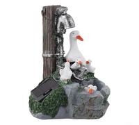 Statue d'écureuil solaire en résine avec lumière LED, décoration de jardin résistante aux intempéries pour extérieur, terrasse, pelouse, cour rétro fantaisiste et vie sauvage mignonne, accent nocturne