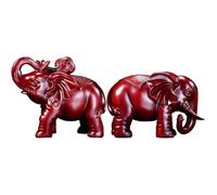 Statue d'éléphant en bois, décoration d'éléphants en bois | Figurine d'éléphant chanceux en bois, décoration d'accent de maison faite à la main pour étagère de bureau de salon