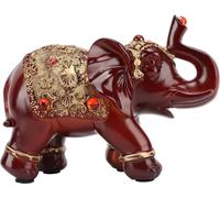 Statue d'éléphant en résine durable, mignonne, élégante et attrayante, décor d'éléphant en coin rond pour la maison, la chambre et le bureau