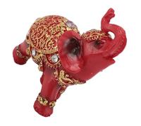 Statue d'éléphant, Figurine d'éléphant Porte-Bonheur Feng Shui Rouge, Résine Résistante à la Décoloration, Robuste pour Le Salon (S 23 Pouces)