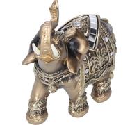 Statue d'Elephant Figurine Feng Shui Résine Animal Ornement Art Artisanat Bureau DécorationOr L 13.5x6x14cm