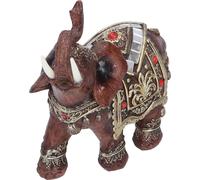 Statue d'Eléphant Résine Figurine de Bureau Ornement Décoration Maison Salon Cadeau Rouge L 13.5x6x14cm