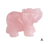 Statue D'éléphant Sculptée En Cristal Naturel, Pierre Polie Feng Shui De Guérison, Artisanat De Maison, Ornement Reiki, Animal En Jade Q S1k7